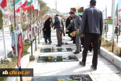 گزارش غبار روبی مزار شهدا توسط مسئولین ،کارکنان واساتید پردیسهای  دانشگاه فرهنگیان استان