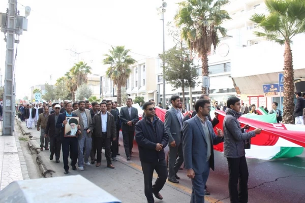 تظاهرات مردم زاهدان  خصوصا" اساتید وکارکنان  دانشگاه فرهنگیان استان علیه اغتشاشات چندروز کذشته