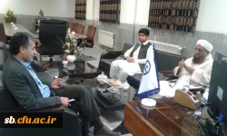حضور مولوی نذیر احمد سلامی عضو مجلس خبرگان رهبری در دفتر مدیریت دانشگاه فرهنگیان استان