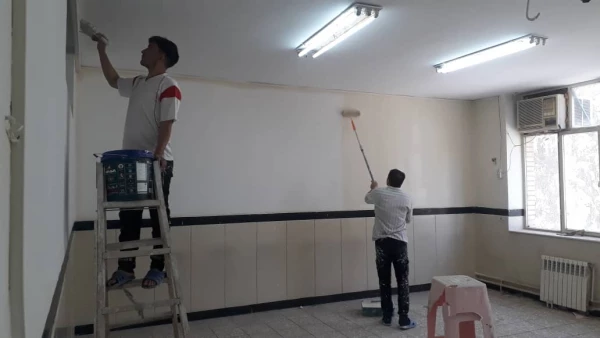 شروع رنگ آمیزی خوابگاهها،کلاسهای آموزشی،سلف سرویس و ساختمان اداری پردیس شهید مطهری 2