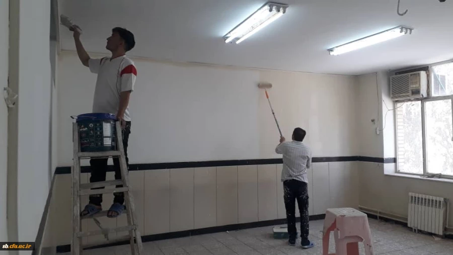شروع رنگ آمیزی خوابگاهها،کلاسهای آموزشی،سلف سرویس و ساختمان اداری پردیس شهید مطهری 2