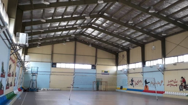 نصب  سیستم گرمایشی  سالن ورزشی پردیس شهید مطهری 2