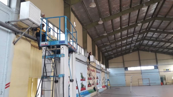 نصب  سیستم گرمایشی  سالن ورزشی پردیس شهید مطهری 3