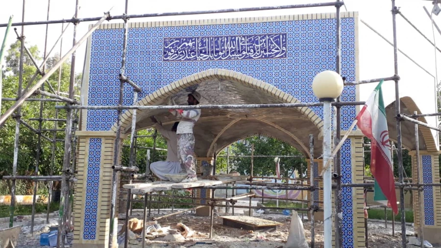 پیشرفت ساخت المان شهید گمنام پردیس شهید مطهری 3