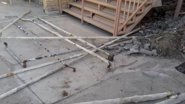 مراحل پیشرفت تعویض لوله های شوفاژ