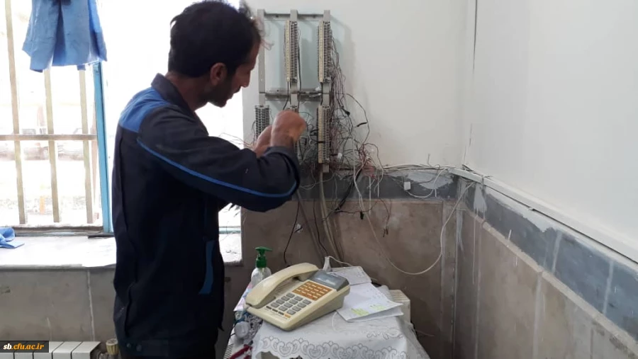 تعویض سیم کشی تلفن های داخلی وثابت ساختمان اداری و آموزشی پردیس شهید مطهری  2