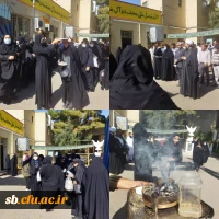 بدرقه دانشجویان دختر دانشگاه فرهنگیان اعزامی به  پیاده روی اربعین در تاریخ ۱۴۰۱٫۶٫۱۶ با حضور مدیریت محترم دانشگاه جناب دکتر کیخا و مسئول محترم نهاد رهبری و دیگر مسئولین دانشگاه 2