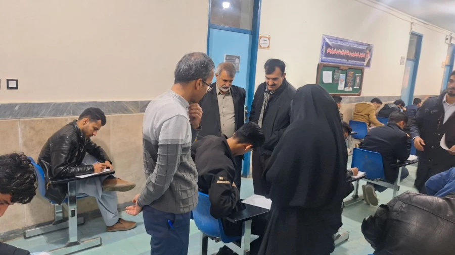بازدید مسئولان دانشگاه فرهنگیان سیستان و بلوچستان از فرایند برگزاری امتحانات پردیس های استانی 7